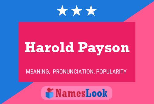 Póster del nombre Harold Payson