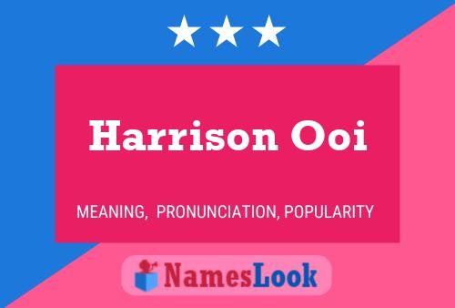 Póster del nombre Harrison Ooi