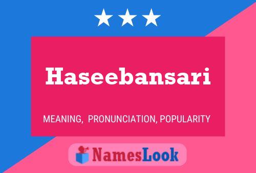 Póster del nombre Haseebansari