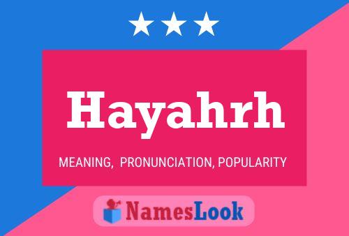 Póster del nombre Hayahrh