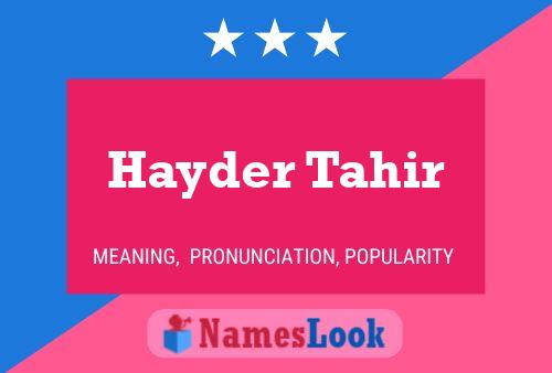 Póster del nombre Hayder Tahir