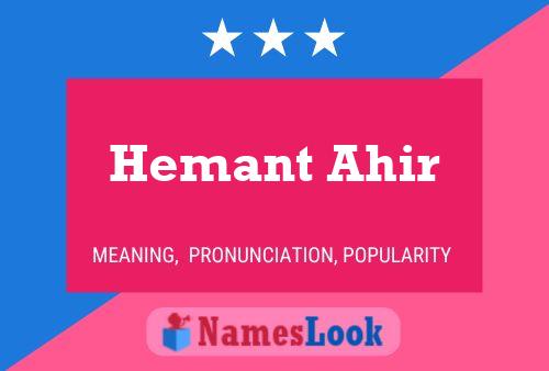 Póster del nombre Hemant Ahir