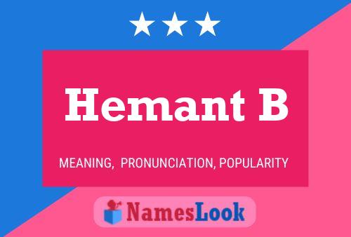 Póster del nombre Hemant B