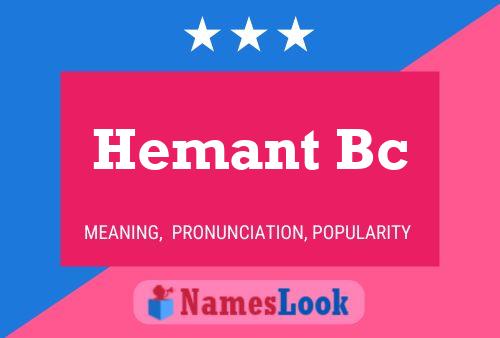 Póster del nombre Hemant Bc