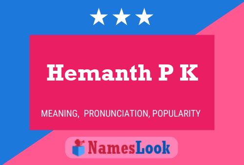 Póster del nombre Hemanth P K