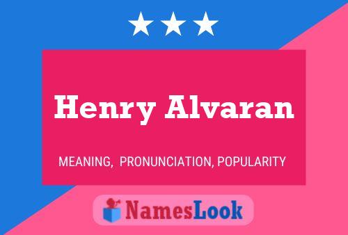 Póster del nombre Henry Alvaran