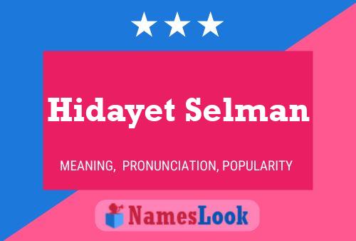 Póster del nombre Hidayet Selman