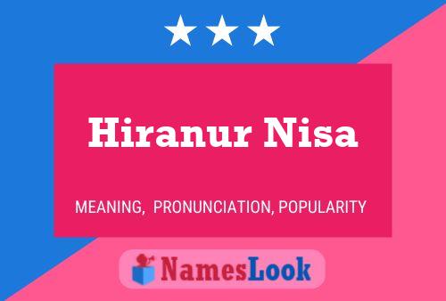 Póster del nombre Hiranur Nisa