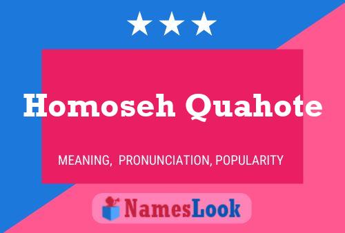 Póster del nombre Homoseh Quahote