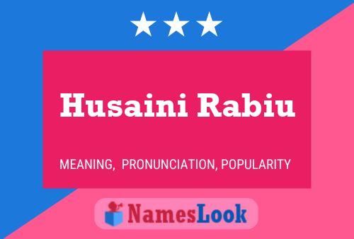 Póster del nombre Husaini Rabiu