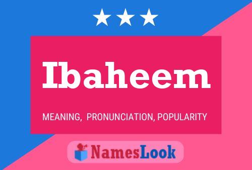 Póster del nombre Ibaheem