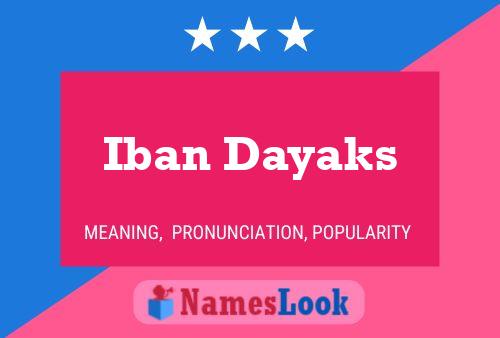 Póster del nombre Iban Dayaks