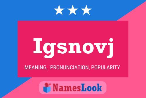 Póster del nombre Igsnovj