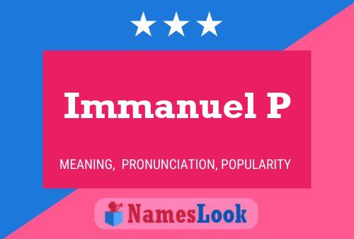 Póster del nombre Immanuel P