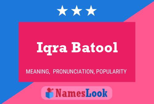 Póster del nombre Iqra Batool