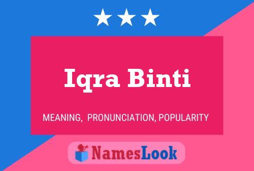 Póster del nombre Iqra Binti