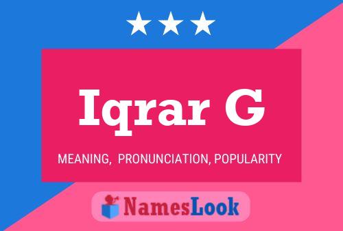 Póster del nombre Iqrar G