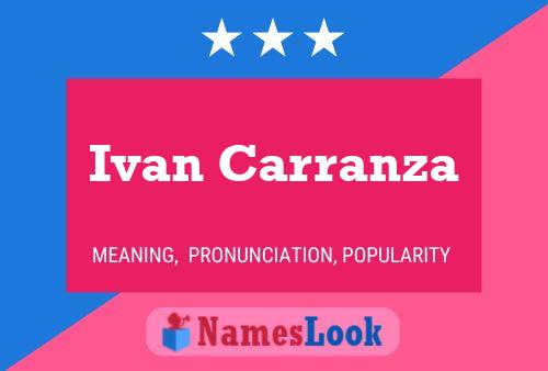 Póster del nombre Ivan Carranza