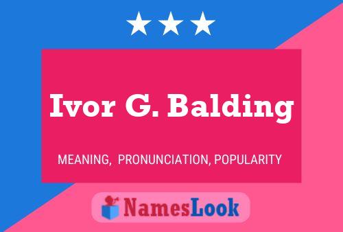 Póster del nombre Ivor G. Balding