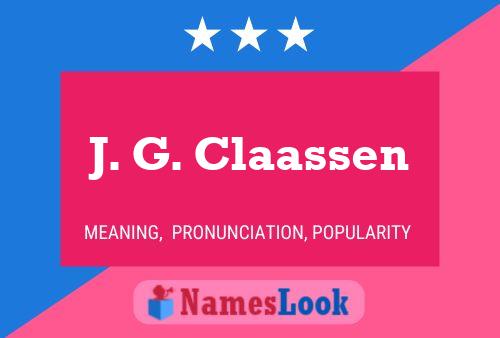 Póster del nombre J. G. Claassen