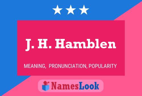 Póster del nombre J. H. Hamblen