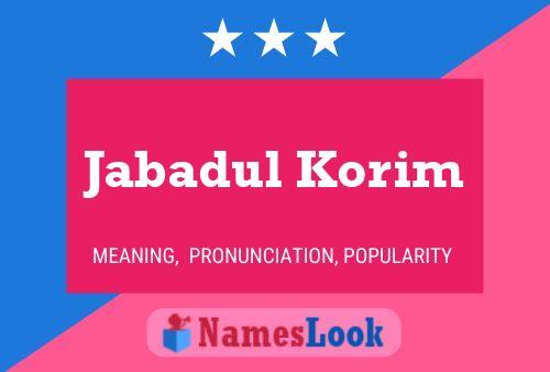 Póster del nombre Jabadul Korim