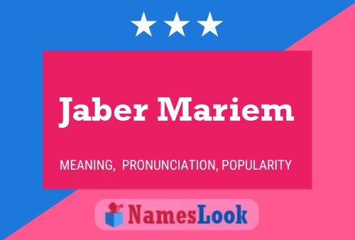 Póster del nombre Jaber Mariem