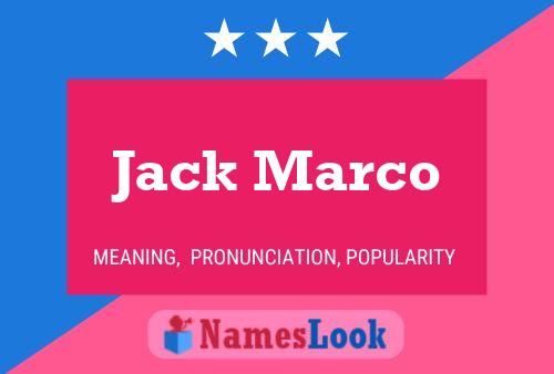 Póster del nombre Jack Marco