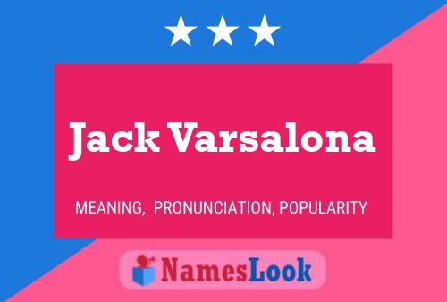 Póster del nombre Jack Varsalona