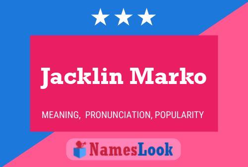 Póster del nombre Jacklin Marko