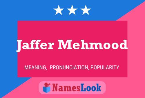 Póster del nombre Jaffer Mehmood