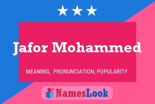 Póster del nombre Jafor Mohammed