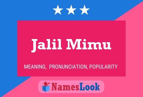 Póster del nombre Jalil Mimu