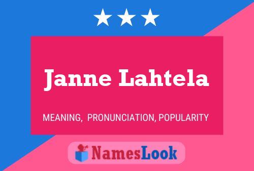 Póster del nombre Janne Lahtela