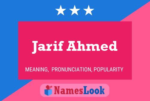 Póster del nombre Jarif Ahmed