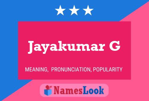 Póster del nombre Jayakumar G