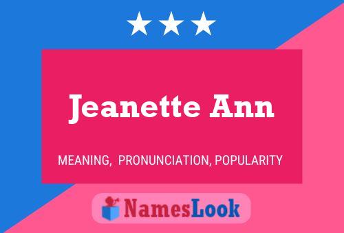 Póster del nombre Jeanette Ann