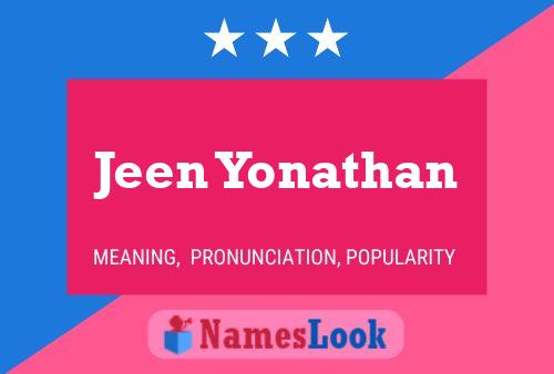 Póster del nombre Jeen Yonathan