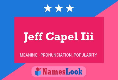 Póster del nombre Jeff Capel Iii