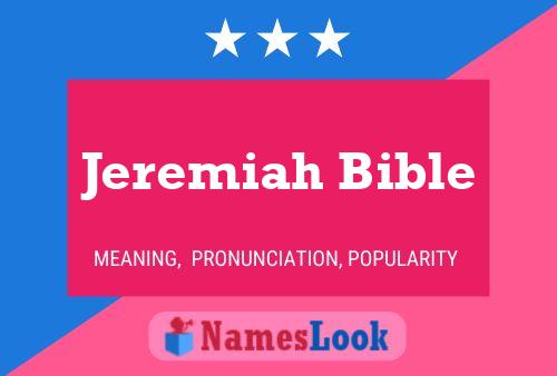 Póster del nombre Jeremiah Bible