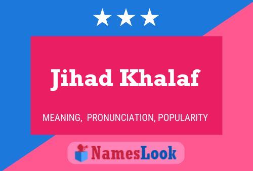 Póster del nombre Jihad Khalaf