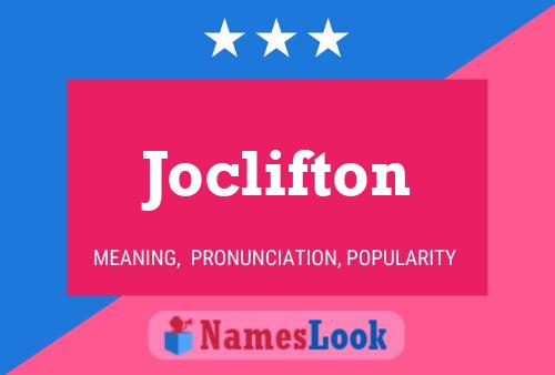 Póster del nombre Joclifton