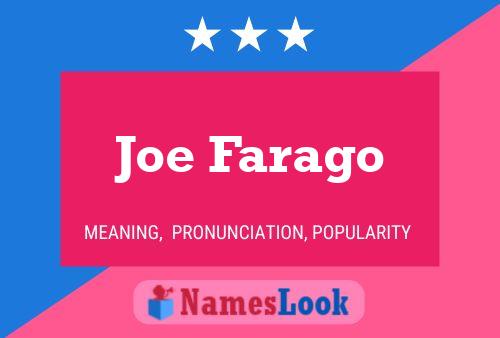 Póster del nombre Joe Farago