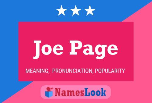 Póster del nombre Joe Page