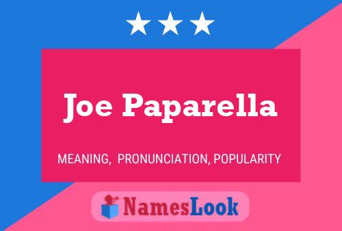 Póster del nombre Joe Paparella