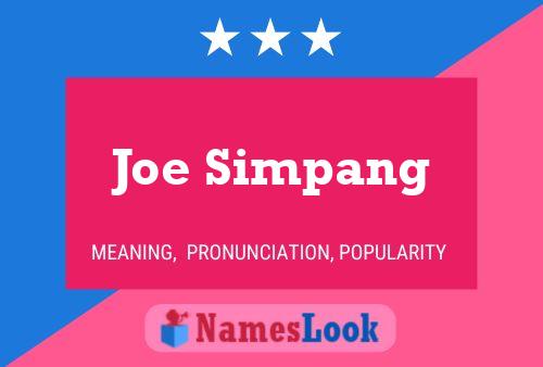 Póster del nombre Joe Simpang