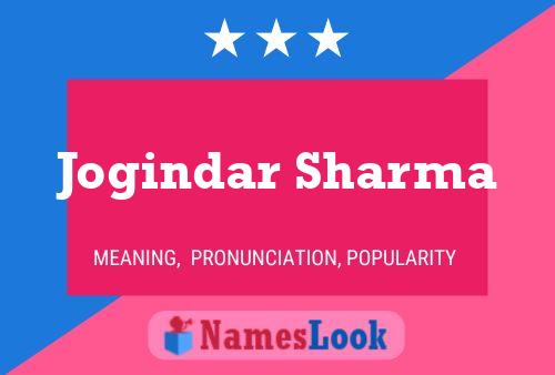 Póster del nombre Jogindar Sharma