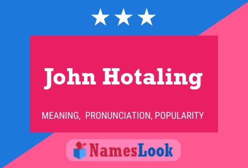 Póster del nombre John Hotaling