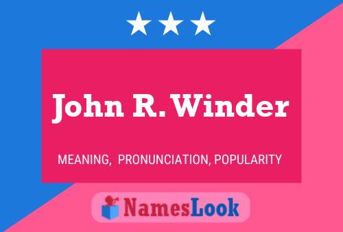 Póster del nombre John R. Winder