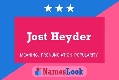 Póster del nombre Jost Heyder